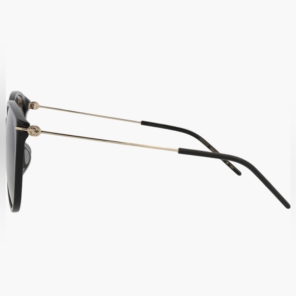 Gucci 58mm Oversize Round Sunglasses Black Gold GG Logo NWT main image 5
